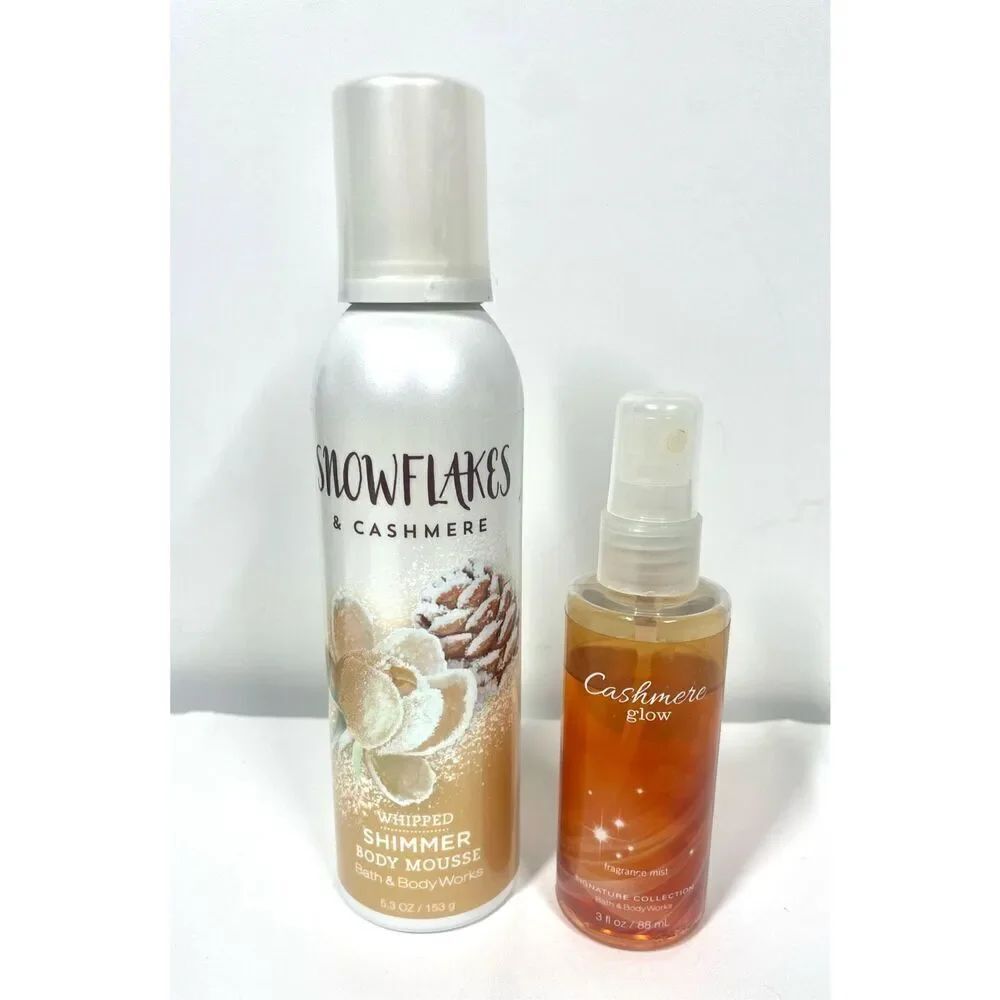 Bath & Body Works Snowflakes & Cashmere Whipped Body Mousse & Cashmere Glow HTF